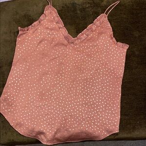 Express Pink Camisole with V-Neckline and Spaghetti Straps